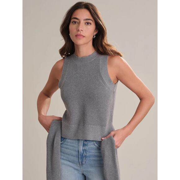 525 America Tops - 525 DEMI: HIGH CREWNECK COTTON TANK - Grey - XS